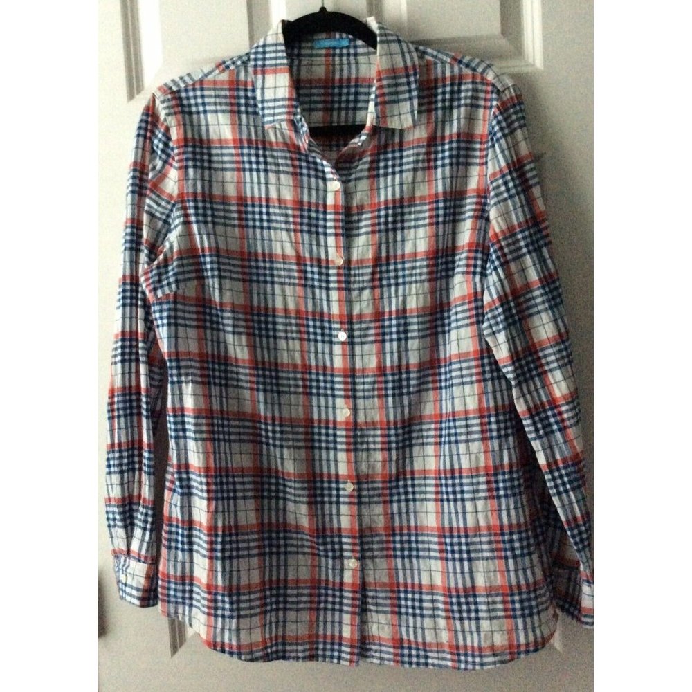 J. Mclaughlin Long Sleeve Shirt, Size M, Plaid